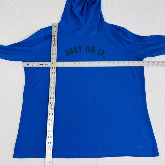 Nike XXL Dri Fit Hoodie Royal Blue Just Do It Poly Cotton Blend - Picture 8 of 8